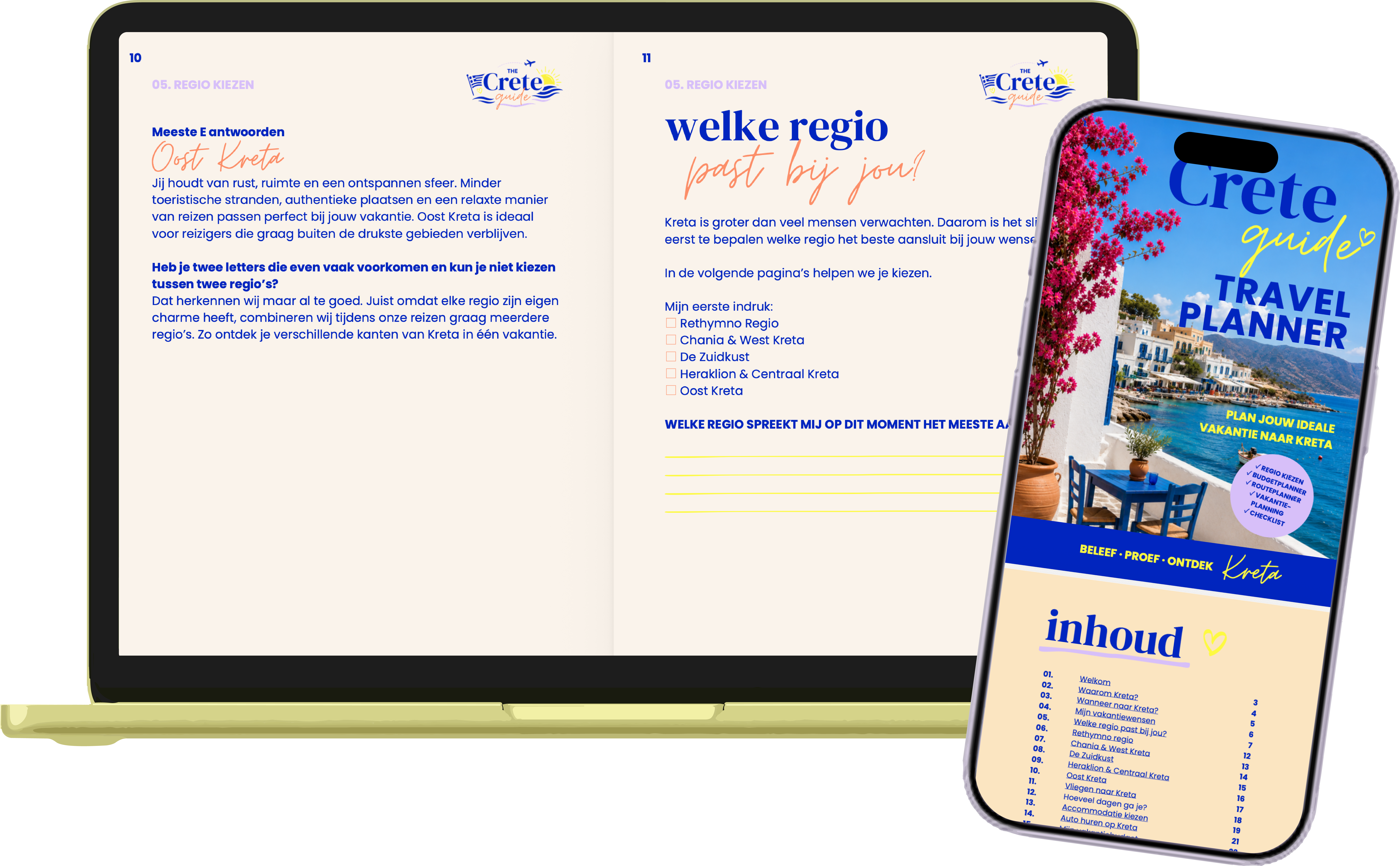 gele macbook neo + iphone planner